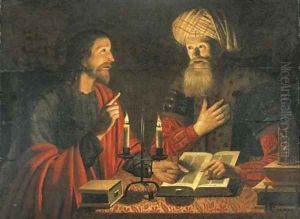 Christ instructing Nicodemus by Crijn Hendricksz. Volmarijn