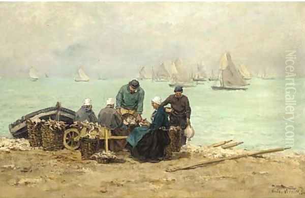 Fisherfolk at Isigny - view 1