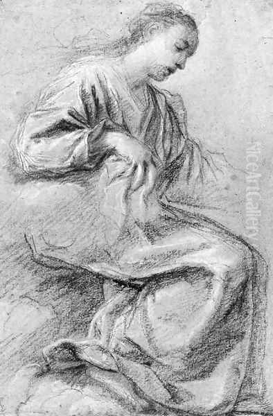 The seated Virgin, in profile to the right - view 1