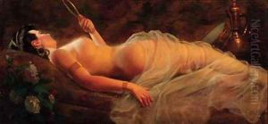 Reclining Nude with Mirror by Karl Bodganovich Venig