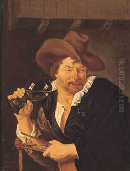 A violin player drinking in an inn - view 1