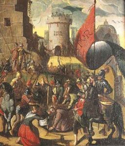 Christ on the road to Calvary by Lucas Van Valkenborch