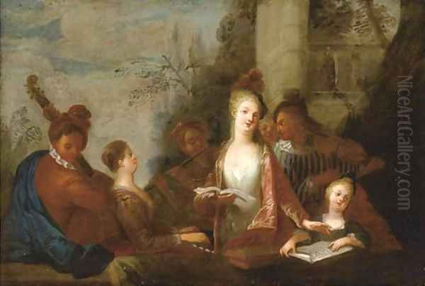 A concert in an Italianate garden - view 1