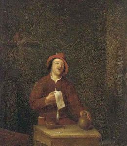 A peasant carousing in an interior