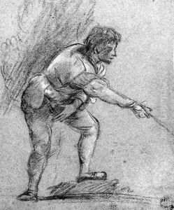 A youth leaning forward, gesturing to the right by Tiziano Vecellio (Titian)