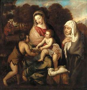 The Holy Family with Saint Elizabeth and the Infant Saint John the Baptist by Tiziano Vecellio (Titian)