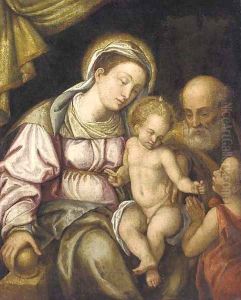The Holy Family with the Infant Saint John the Baptist by Tiziano Vecellio (Titian)