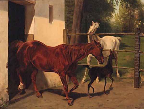 Mares with a Foal - view 1