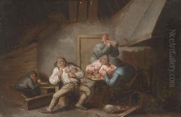 An interior with boors eating and drinking - view 1