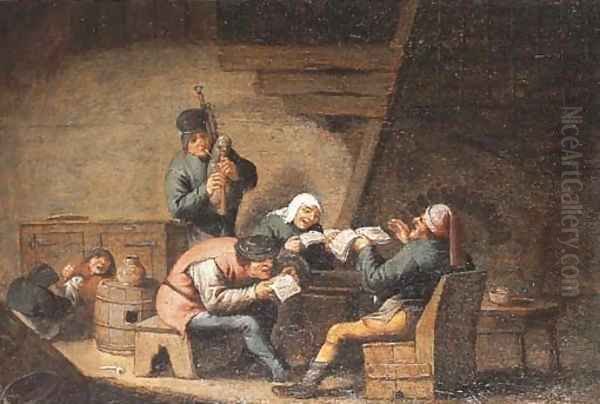 Peasants singing in a cottage - view 1