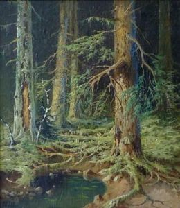 Bassin En Sous-bois by Ivan Shishkin