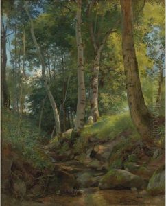 The Brook by Ivan Shishkin