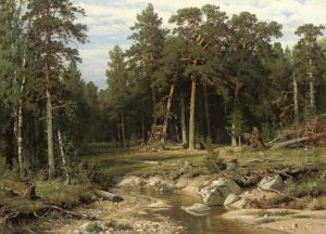 Mast Pine Forest In Viatka Province by Ivan Shishkin
