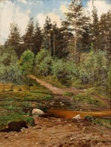 Woodlands With Stream by Ivan Shishkin