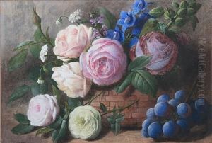 Still Life Study Of Roses by Charles Henry Slater