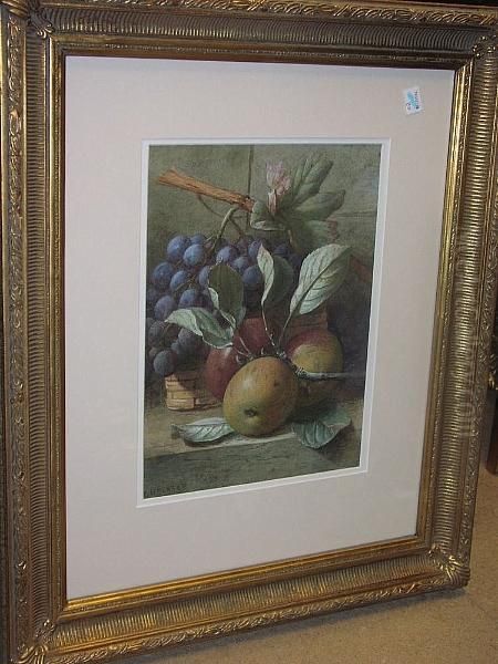 Still Life Of Apples And Grapes - view 1