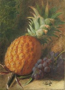 A Still Life With Grapes And A Pineapple by Charles Henry Slater
