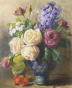 Still Life Of Roses And Summer Flowers