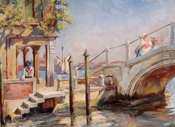Promeneurs Sur Un Pont A Venise - view 1