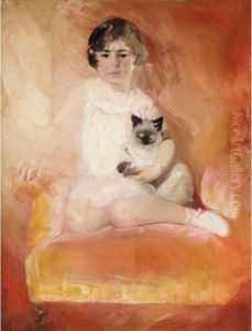 Portrait Of A Girl With Her Cat
