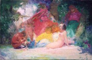 Enfants Dans Un Jardin