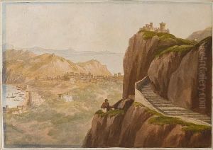 View On The Island Of Capreae
(capri) Looking To The Eastern Promontory And Into The Bay Of Salerno
Together With Two Other Views Of Capri by John Warwick Smith