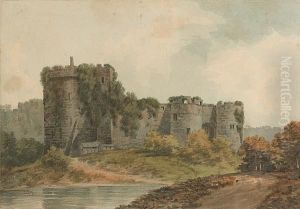 The Entrance To Chepstow Castle, Wales by John Warwick Smith