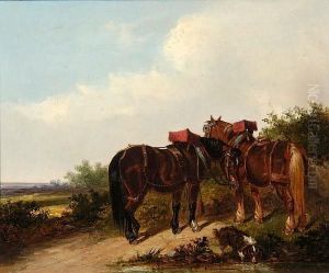 Cart Horses Resting by Thomas Smythe