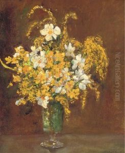 Mimosa In A Vase; And Tulips In A Vase With Two Further Flowerstudies By The Same Hand by James Herbert Snell