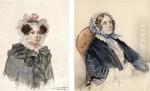 Portrait Of Mme. Bakhmetiev, Nee Naschekhina by Piotr Fedorovich Sokolov