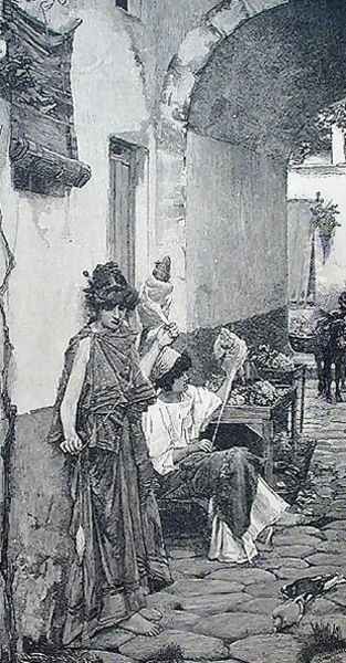 A Byway Ancient Rome 1884, also known as Winding the Distaff - view 1