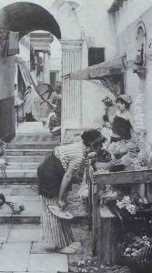 A Flower Market, Old Rome 1886