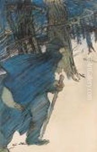 Le Vagabond, Portrait De Camille De Sainte-croix by Theophile Alexandre Steinlen