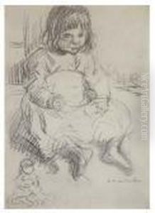Jeune Fille A La Poupee by Theophile Alexandre Steinlen