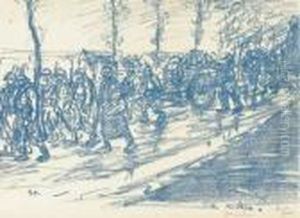 Un Convoi Militaire Sur Une Route Un Convoi Militaire Sur Une Route