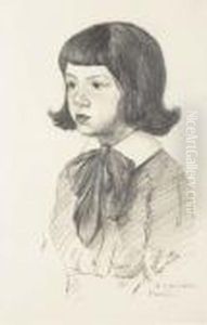Un Enfant A Mi-corps Tourne Vers La Gauche Portant Une Chemise Avecun Noeud by Theophile Alexandre Steinlen