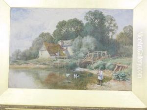 By The Mill Pond by Arthur Claude Strachan