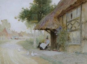Lady Seated Before A Country Inn Lady Seated Before A Country Inn
