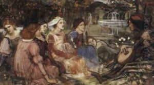A Tale from the Decameron study 1916 by John William Waterhouse