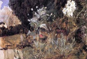 Flower Sketch for 'The Enchanted Garden by John William Waterhouse