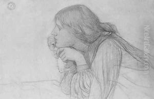 Study of a Female Figure with Rosary 1890 by John William Waterhouse
