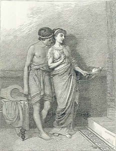 Whispered Words 1875 by John William Waterhouse
