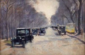 Street In Berlin by Lesser Ury