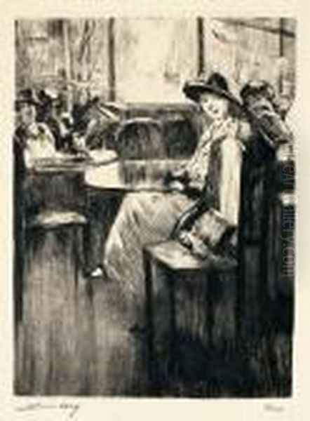 "junges Madchen Im Kaffee Mit Strassenblick". 1924 - view 1