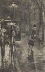Elegant Ladies On A Berlin Street by Lesser Ury