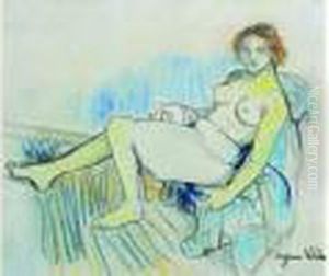 Modele Assis Le Buste Decouvert by Suzanne Valadon