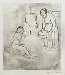 Femme Prepare Le Tub by Suzanne Valadon