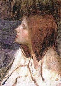 Head of a Girl 1896 by John William Waterhouse