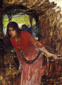 Study For The Lady Of Shallot Detail by John William Waterhouse
