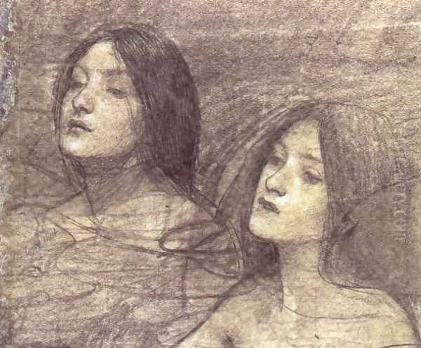 Two Nymphs - study for Hylas and the Nymphs (circa 1896 - view 1
